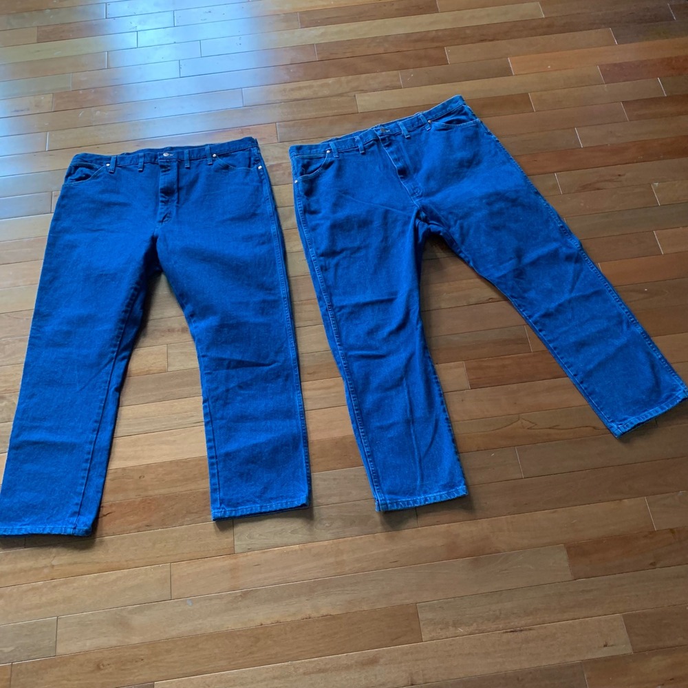 LOT OF 2 Wrangler Mens 44x30 13MWZPW Jeans Blue Cowboy Cut Original Fit Denim